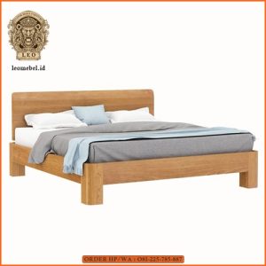 tempat tidur minimalis kayu modern leo mebel jepara