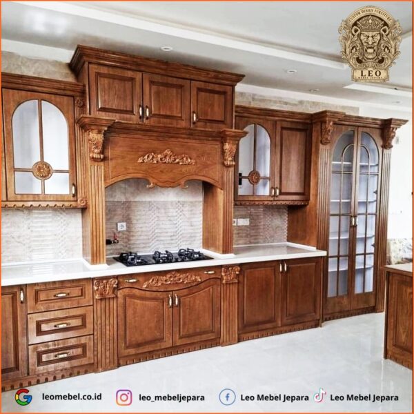 Lemari Dapur Kayu Jati Mewah