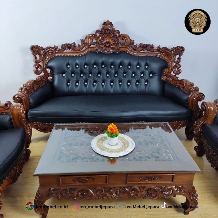 Sofa Ruang Tamu Mewah Ukir