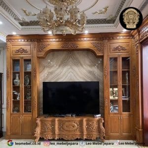 Lemari Tv Ukir Kayu Jati Berkualitas