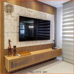 Backdrop Tv Kayu Jati