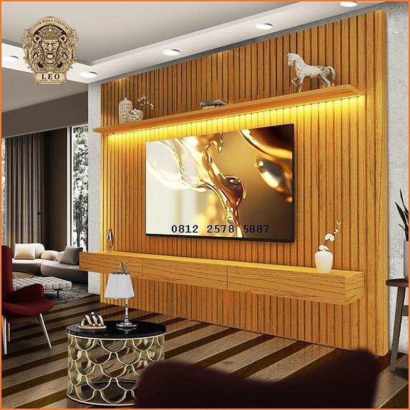 Backdrop Tv Minimalis Kayu