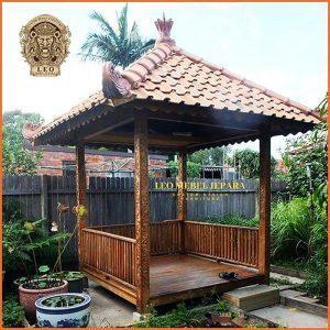 Gazebo Kayu Jati Atap Genteng