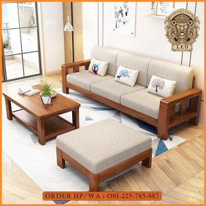 Kursi Tamu Minimalis Modern Kayu Jati Leo Mebel Jepara