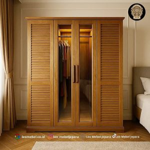 Lemari Baju Minimalis 4 Pintu Kayu Kayu Jati Berkualitas