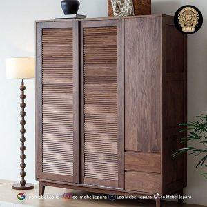 Lemari Pakaian Jati Minimalis 3 Pintu kayu
