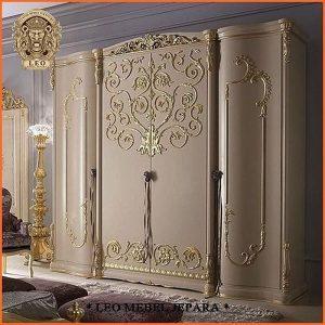 Lemari Pakaian Mewah Kayu Duco 4 Pintu