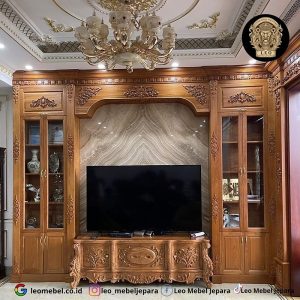 Lemari Tv Ukir Kayu Jati Berkualitas