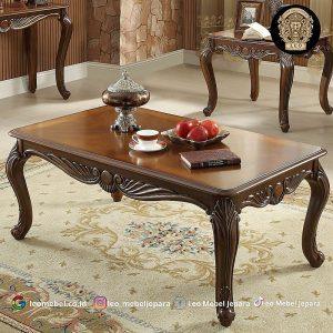 Meja Kopi Ukir Kayu Jati
