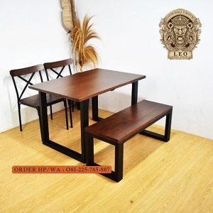 Meja Makan Minimalis Kaki Besi