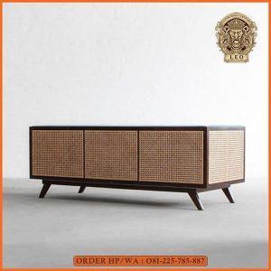 Meja Tv Minimalis Rattan, Leo Mebel Jepara
