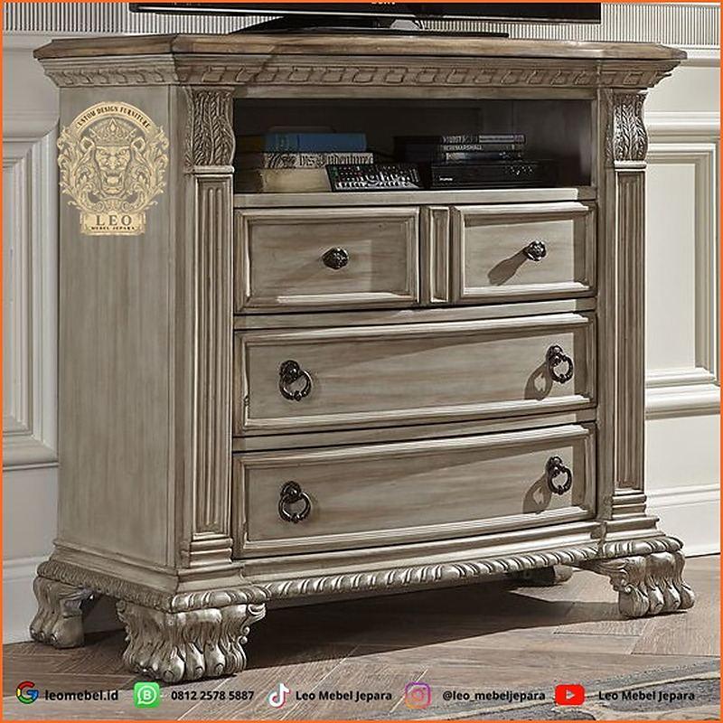Nakas Ukir Kayu Jati Mewah Terbaru