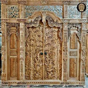 Pintu Rumah Gebyok Ukir Realif Kayu Jati