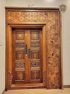 Pintu Utama Kayu Jati Minimalis Modern