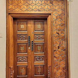 Pintu Utama Kayu Jati Minimalis Modern