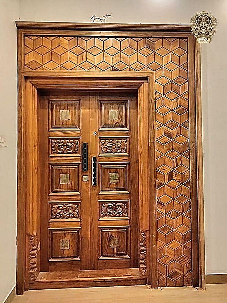 Pintu Utama Kayu Jati Minimalis Modern