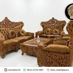 Set Kursi Tamu Ukir Klasik Mewah (Sofa + Kursi + Meja)