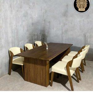 Set Meja Makan Modern Panel 8 Kursi