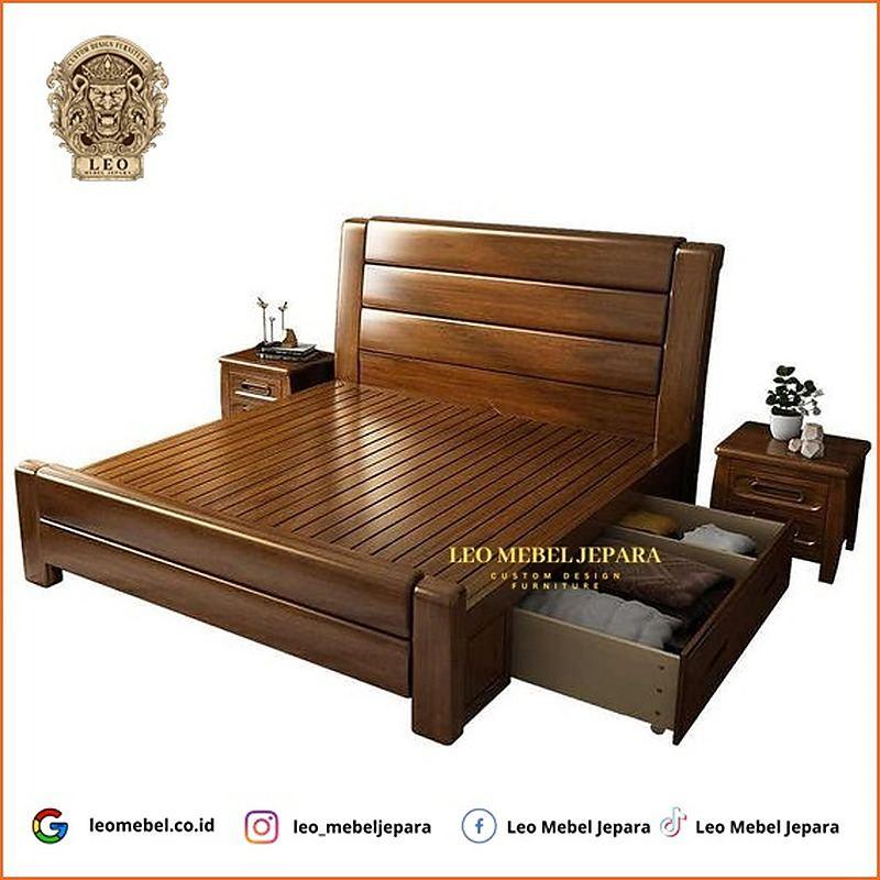 Tempat Tidur Kayu Jati Dengan 1 dari Leo Mebel Jepara