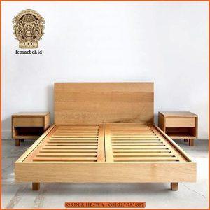 Tempat Tidur Minimalis Jati Polos Leo Mebel Jepara