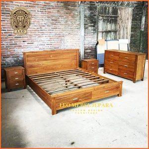 Tempat Tidur Minimalis Kayu Jati