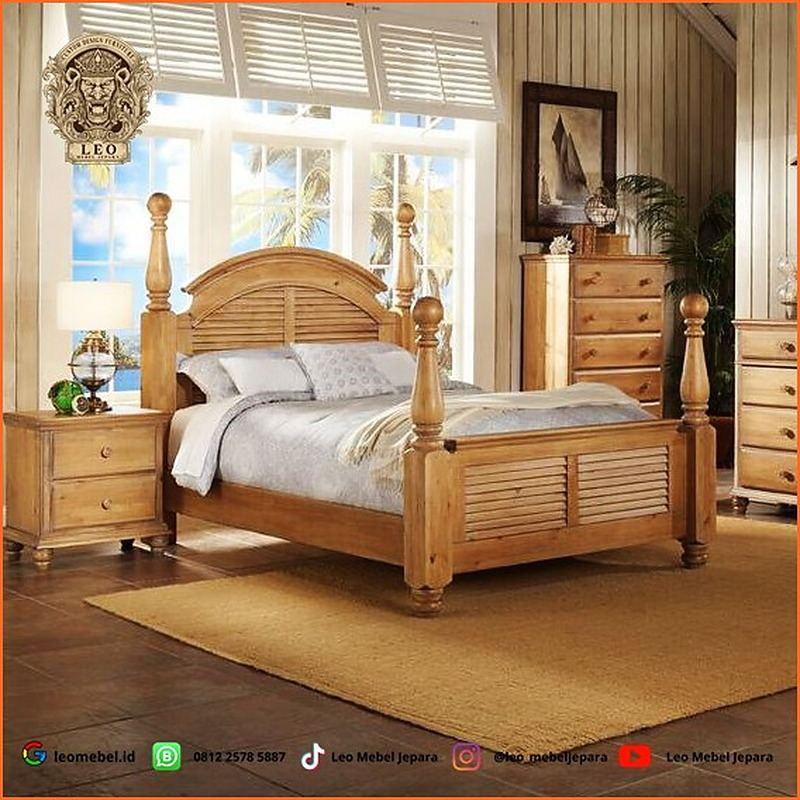 Tempat Tidur Minimalis Kayu Jati Elegan Terbaru