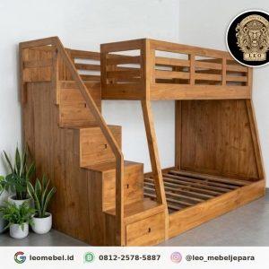 Tempat Tidur Tingkat Anak Tangga Laci