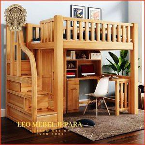 Tempat Tidur Tingkat Dengan Meja Belajar