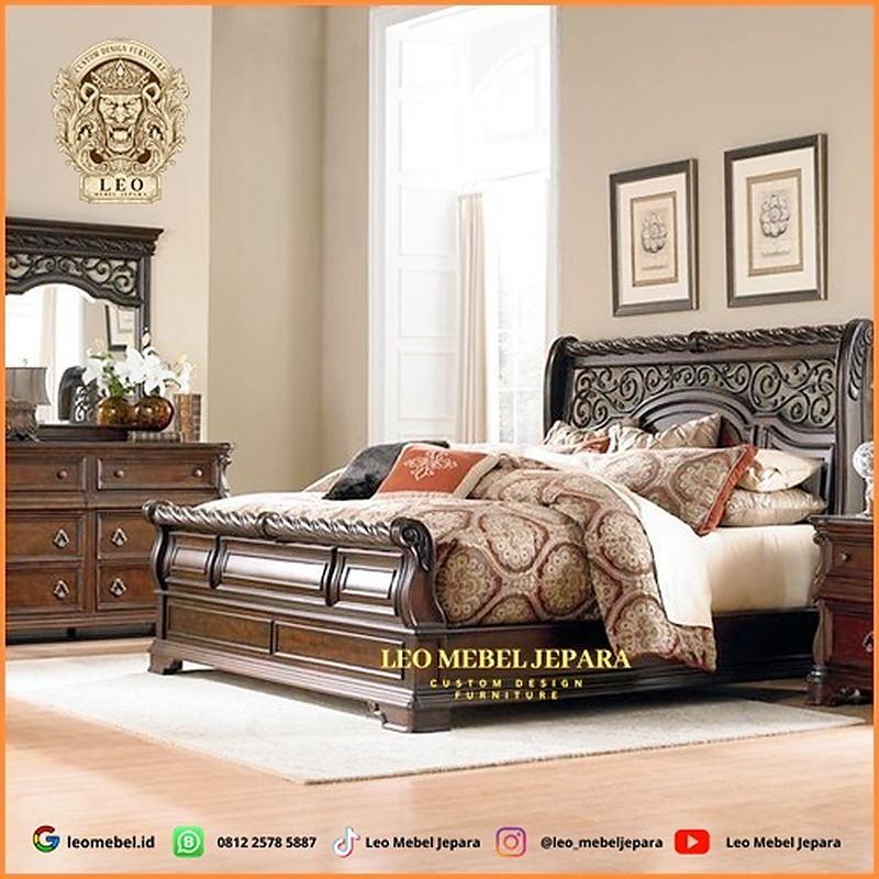 Tempat Tidur Ukir Jati Mewah Jepara