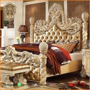 Tempat Tidur Ukir Mewah Kayu Jati