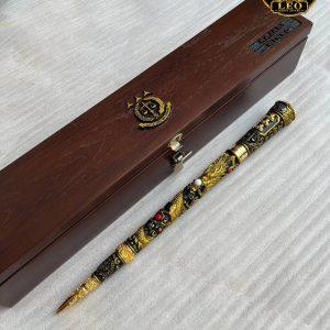 Tongkat Kepemimpinan Ukir Naga Emas (Custom)